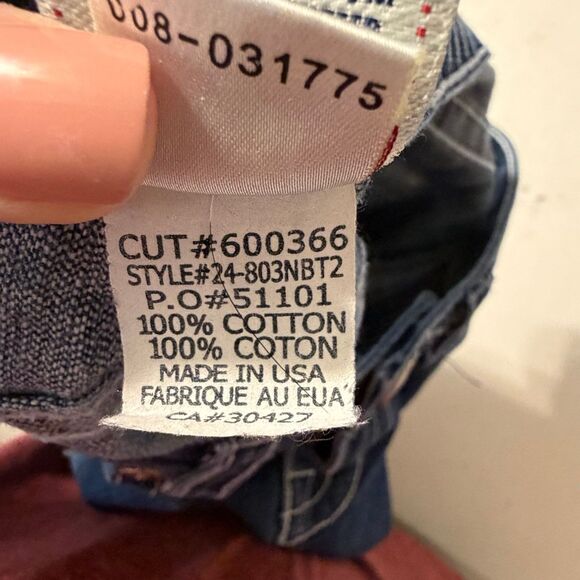 True Religion Joey super T low-rise flare jeans flap pockets & twisted inseam - Picture 8 of 8